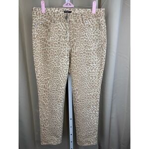 J McLaughlin Lexi Jeans Size 6‎ Animal Leopard Print Mid Rise Slim Ankle Safari